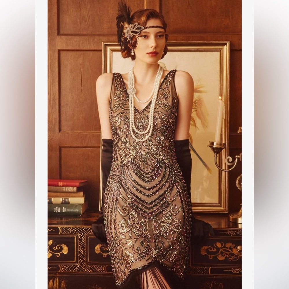NWT Babeyond Roaring 20s Flapper Sequin Costume Gatsby
